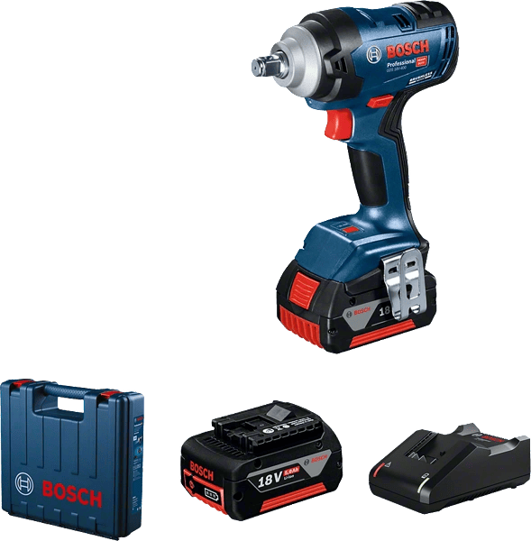 Bosch GDS 18V-400 Professional Cordless Impact Wrench Kit. Battery, Charger & Case included. Powerful 400Nm Torque