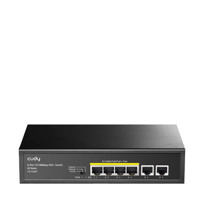 Cudy 6 Port Fast Ethernet, 4 Port PoE 60W Switch | FS1006P Cudy 6 Port Fast Ethernet, 4 Port PoE 60W Switch | FS1006P