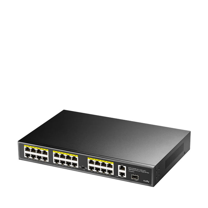 Cudy 24 Port Fast Ethernet PoE 290W 2 Gigabit 1SFP Switch | FS1026PS1 Cudy 24 Port Fast Ethernet PoE 290W 2 Gigabit 1SFP Switch | FS1026PS1