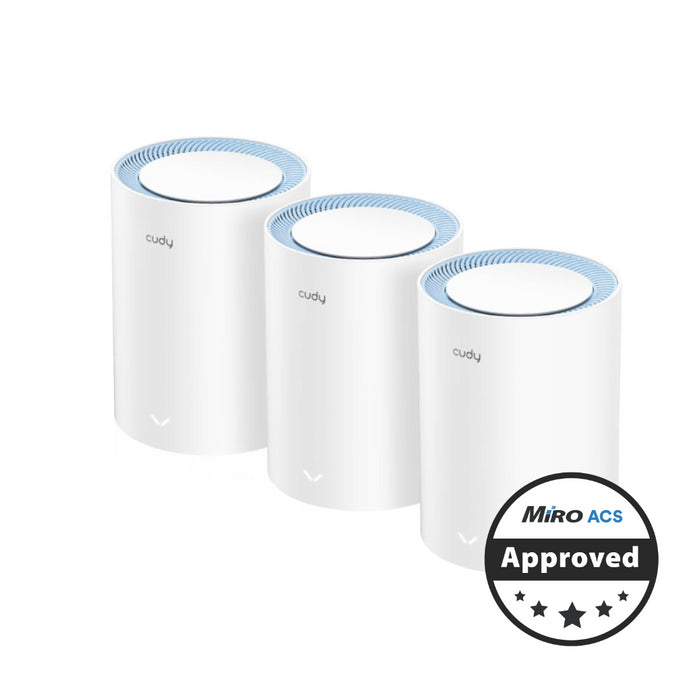 Cudy Dual Band 1200Mbps WiFi 5 Fast Ethernet Mesh 3 Pack | M1200 (3-Pack) Cudy Dual Band 1200Mbps WiFi 5 Fast Ethernet Mesh 3 Pack | M1200 (3-Pack)