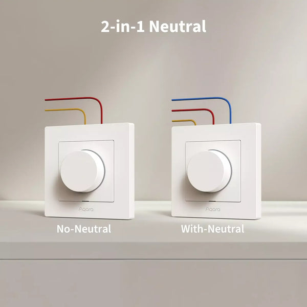 Aqara Dimmer Switch H2 EU 2 in 1 With Neutral & No Neutral (Gray) | AQ-CTRL-DIM-SW-WALL-G