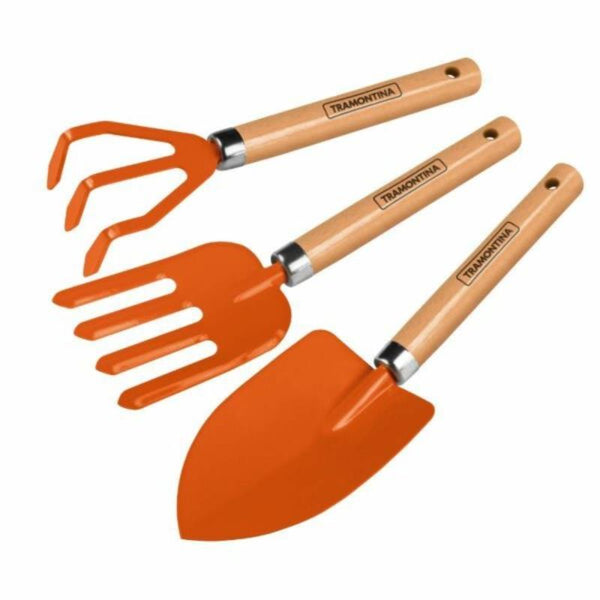 Tramontina 3Pc Garden Tool Set, Wooden Handle - 78100/801