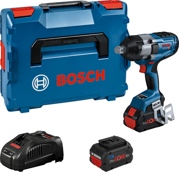 Bosch GDS 18V-1050 H Cordless Impact Wrench Kit with L-BOXX and Batteries