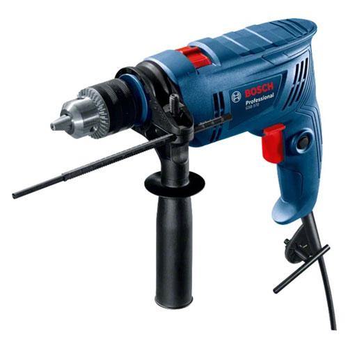 BOSCH GSB 570 Professional Impact Drill - Corded Power Tool, Metal Chuck, Heavy Duty Drilling, Model 06011B70K0