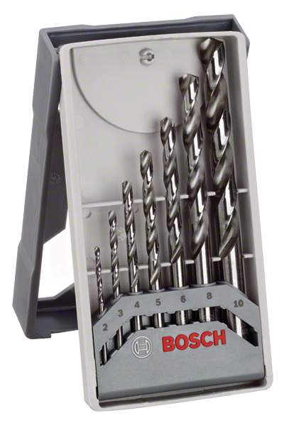 Bosch HSS-G Metal Drill Bit Set 2-10mm (7pc). High-Speed Steel Twist Drill Bits for Metal, Wood & Plastic.