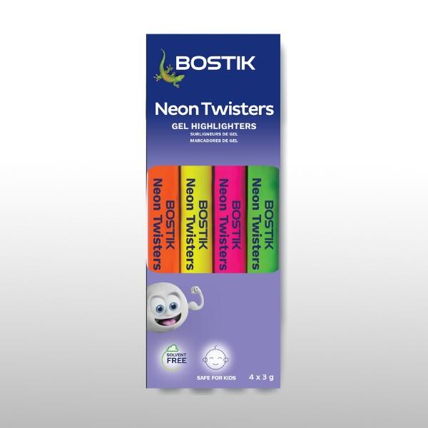 BOSTIK NEON TWISTERS 4PK B/C - 1-2404 BOSTIK NEON TWISTERS 4PK B/C - 1-2404