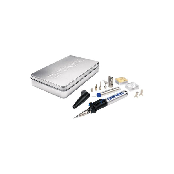 Dremel VersaTip 2000-6 Butane Torch Soldering Kit with 6 Attachments, Tin Case, and Wrenches
