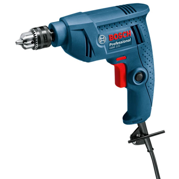 Bosch GBM 320 Professional Electric Drill - Compact Power Tool, Corded Drill for Drilling into Wood, Metal, and Plastic