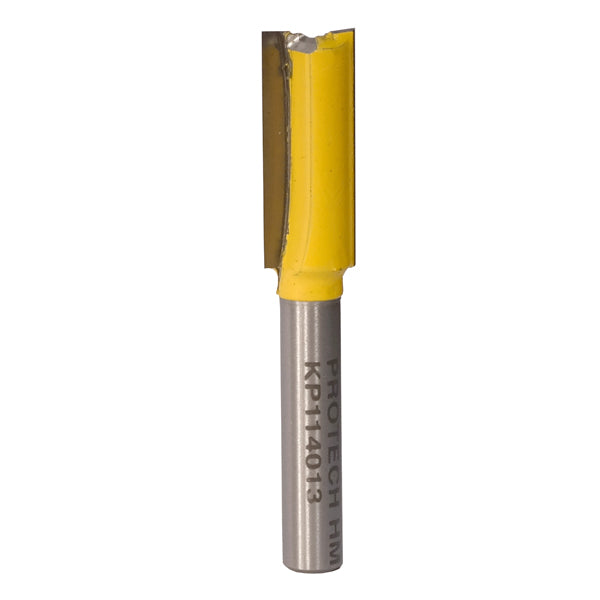 PRO-TECH Straight Router Bit 3/8" 2 Flute Carbide - Woodworking Tool for Dadoes, Signs, & Smooth Cuts