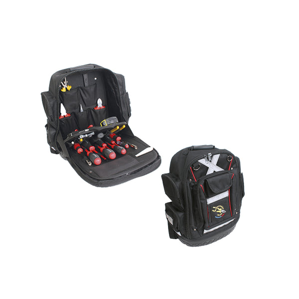 HellermannTyton Electrician Tool Backpack - 32 Piece Electrician Tool Kit, Water Resistant Heavy Duty Work Bag