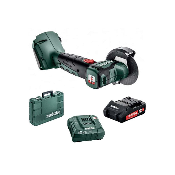 Metabo 18V Cordless Angle Grinder Set: Brushless 76mm Nano Grinder, Battery, Charger & Case. Power Tool for Grinding & Cutting.