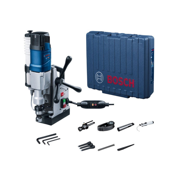 Bosch GBM 50-2 Magnetic Drill Kit: Professional Metal Drilling Tool with Case & Accessories