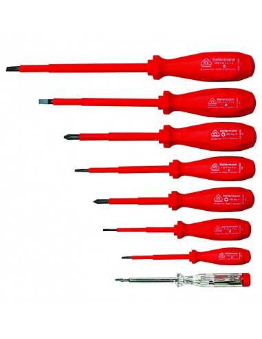 HellermannTyton Insulated Screwdriver Set, 7pc, 1000V, Electrician Grade. Phillips & Flathead, Safety Compliant.