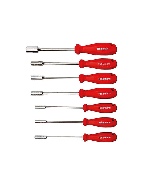 Hellermann Socket Screwdriver Set, 7 Piece - High Quality Nut Drivers for Professional Use