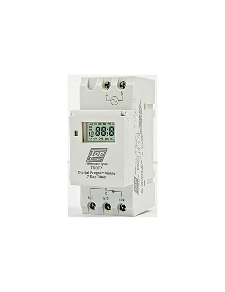 HellermannTyton TDDT7 Digital Programmable 7-Day Timer | DIN Rail Mount