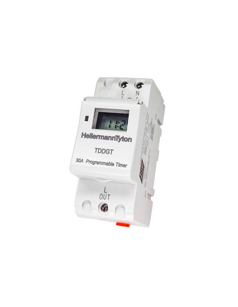 Buy HELLERMANNTYTON TDDGT 30A Digital Timer. Programmable Geyser Timer, DIN Rail Mounted. Get yours today!