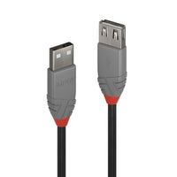 LINDY 0.2M USB2.0 AMAF EXT CBL - ANTHRA (36700) - CAB-USB2.0-EXT-0.2ML