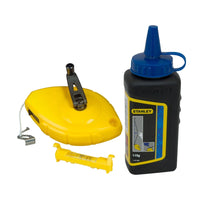 Stanley Chalk Line Reel 30m With Blue Chalk and Level | 0-47-443 - image 1