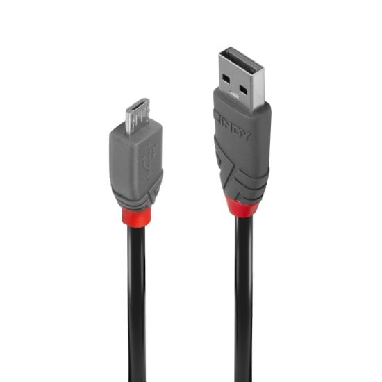 LINDY 0.5M USB2.0 AM TO MICRO-B CBL ANTHRA (36731) - CAB-USB-MICRO-0.5ML