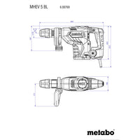 Metabo MHEV 5 BL SDS-max Chipping Hammer - Heavy Duty Demolition Tool for Concrete & Masonry