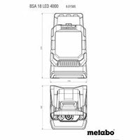 Metabo Cordless Site Light BSA 18 LED 4000 - High Lumen LED Work Light