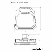 Metabo Cordless Site Light BSA 18 LED 10000. Powerful 10000 Lumen Work Light for Construction, Jobsite, and Professionals.