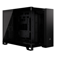 2500D Airflow Black Mid-Tower Dual Chamber PC Case; 2x 3.5'' |  2x 2.5'' Drive Bays; Up to 360mm Radiator compatible