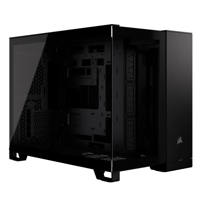 2500D Airflow Black Mid-Tower Dual Chamber PC Case; 2x 3.5'' |  2x 2.5'' Drive Bays; Up to 360mm Radiator compatible