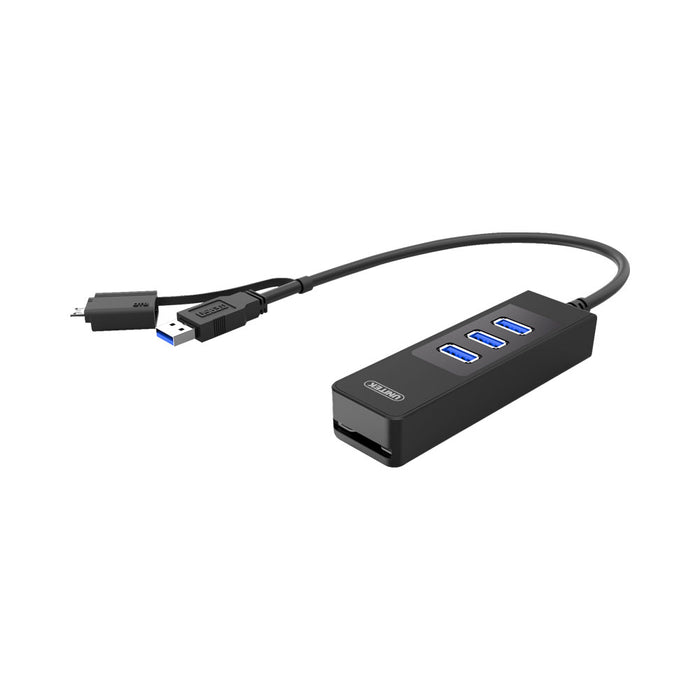 UNITEK USB3.0 3-PORT HUB W SD READER + OTG(Y-3048) - HUB-USB3-3P+SD-CR