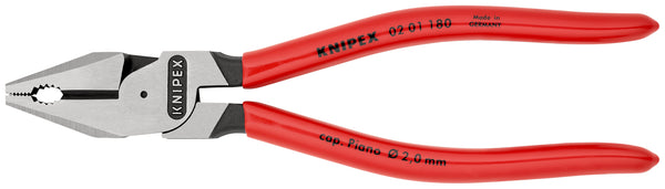 KNIPEX 02 01 180 SB High Leverage Combination Pliers with plastic coating black atramentized 180 mm