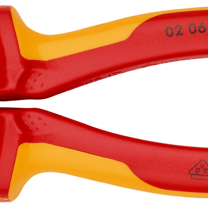 KNIPEX 02 06 180 SB High Leverage Combination Pliers insulated with multi-component grips, VDE-tested chrome-plated 180 mm