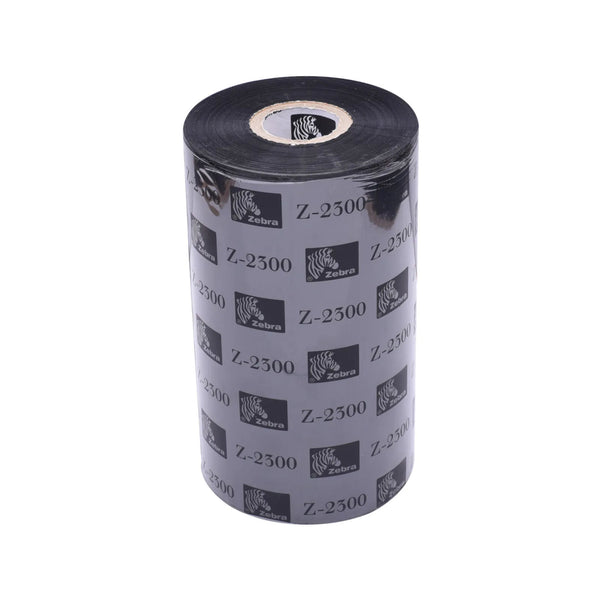 Zebra Original Wax Ribbon; 110mmx74m; 2300; Standard; 12mm core for GC;  GK and ZD Series (single ribbon)