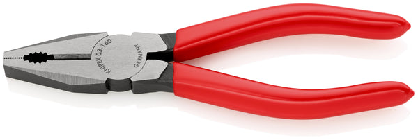 KNIPEX 03 01 160 SB Combination Pliers with plastic coating black atramentized 160 mm