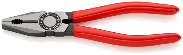 KNIPEX 03 01 180 SB Combination Pliers with plastic coating black atramentized 180 mm