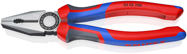 KNIPEX 03 02 200 SB Combination Pliers with comfort handles black atramentized 200 mm