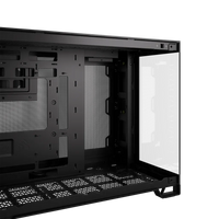 2500D Airflow Black Mid-Tower Dual Chamber PC Case; 2x 3.5'' |  2x 2.5'' Drive Bays; Up to 360mm Radiator compatible