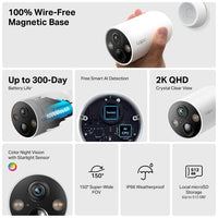 Smart Wire-Free Security Camera 2 Units
