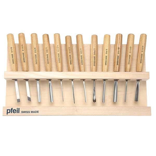 Chisel Tool Set of 12 in Wooden Stand