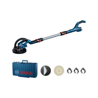 Bosch GTR 550 Drywall Sander Kit: Power tool with case, sanding pads, and accessories. Perfect for walls and ceilings.