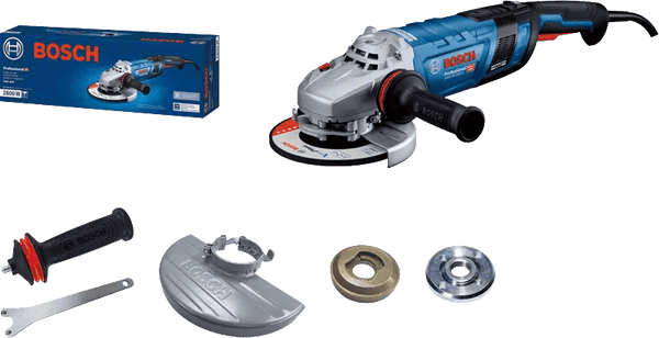 Bosch GWS 30-180 Angle Grinder: Brushless, PROtection Switch. See the Bosch GWS 30-180 PB Angle Grinder with accessories