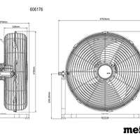 Metabo AV 18 Cordless Fan - 18V Portable Fan - Battery Powered, Metal Cage