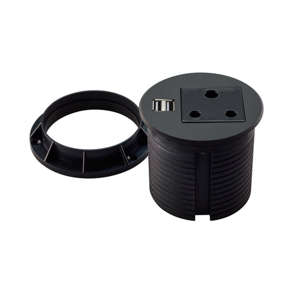 1 X 16A, 1 X 2USB (2.1AMP) CHARGER - 90MM -OLYMPUS - NET-GROMMET-POWER