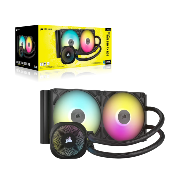 Corsair iCUE LINK TITAN 280 RX RGB Liquid CPU Cooler - RX140 RGB Fans – Fits Intel® LGA 1851/1700; AMD® AM5/AM4.