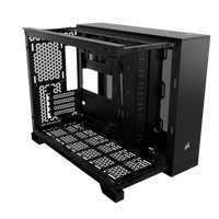 2500D Airflow Black Mid-Tower Dual Chamber PC Case; 2x 3.5'' |  2x 2.5'' Drive Bays; Up to 360mm Radiator compatible