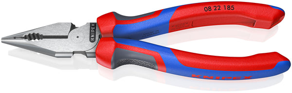 KNIPEX 08 22 185 SB Needle-Nose Combination Pliers with comfort handles black atramentized 185 mm