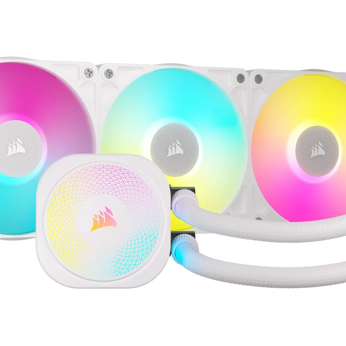 Corsair iCUE LINK TITAN 360 RX RGB Liquid CPU Cooler - White _ RX120 RGB Fans _ Fits Intel LGA 1851/1700; AMD® AM5/AM4.