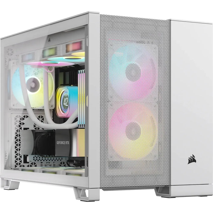 2500D Airflow White Mid-Tower Dual Chamber PC Case; 2x 3.5'' |  2x 2.5'' Drive Bays; Up to 360mm Radiator compatible-CC-9011264-WW