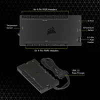 Corsair iCUE Commander CORE XT - Digital Fan Speed and RGB Lighting Controller.  6x Fan; 6x RGB