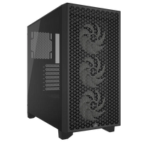 3000D RGB AIRFLOW Black Mid-Tower PC Case; 2x 3.5'' |  2x 2.5'' Drive Bays; Up to 360mm Radiator compatible; 3x 120mm fan incl