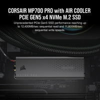 Corsair MP700 PRO 2TB M.2 NVMe PCIe Gen. 5 x4 SSD with Cooler; Read Up To 12 400MB/s; Write up to 11 800MB/s Corsair